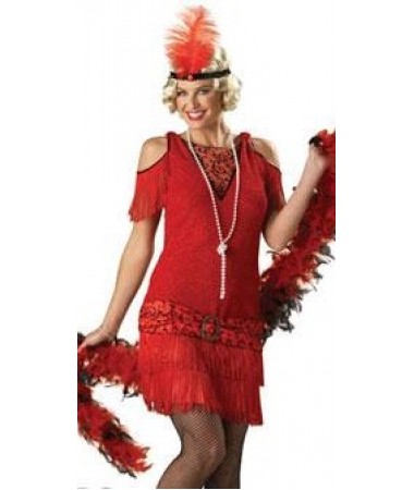 Red Sparkly Flapper ADULT EX HIRE FOR SALE